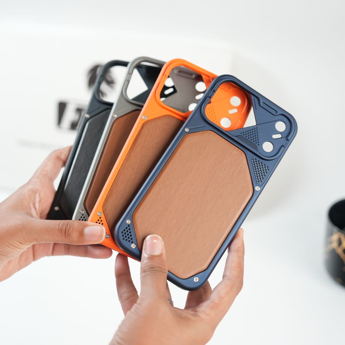 iPhone Series Premium Wood Texture PVC MagSafe Protective Case