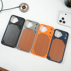 iPhone Series Premium Wood Texture PVC MagSafe Protective Case