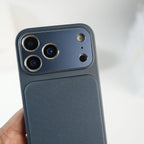 iPhone Series PU Leather Texture Case | Silicone Frame & Metal Camera Guard