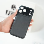 iPhone Series PU Leather Texture Case | Silicone Frame & Metal Camera Guard