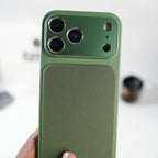 iPhone Series PU Leather Texture Case | Silicone Frame & Metal Camera Guard