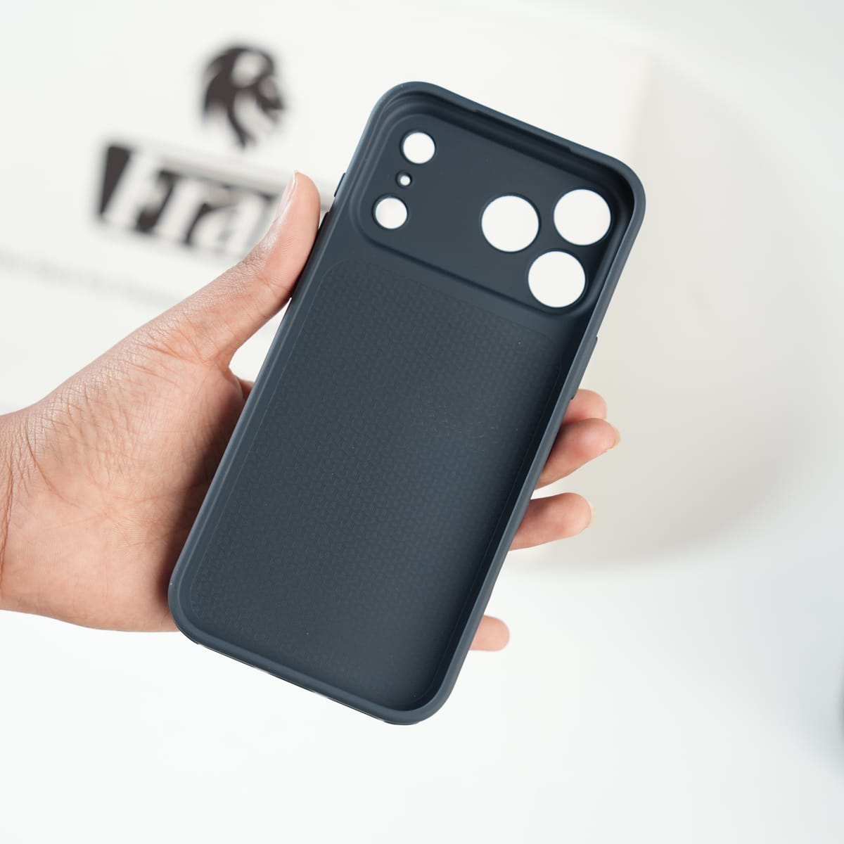 iPhone Series PU Leather Texture Case | Silicone Frame & Metal Camera Guard