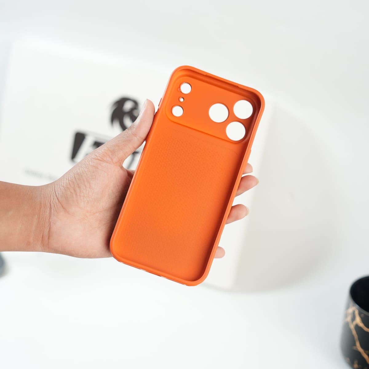 iPhone Series PU Leather Texture Case | Silicone Frame & Metal Camera Guard