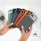 iPhone Series PU Leather Texture Case | Silicone Frame & Metal Camera Guard