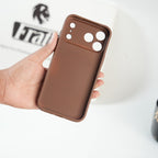 iPhone Series PU Leather Texture Case | Silicone Frame & Metal Camera Guard