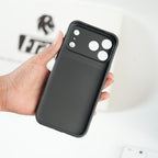 iPhone Series PU Leather Texture Case | Silicone Frame & Metal Camera Guard