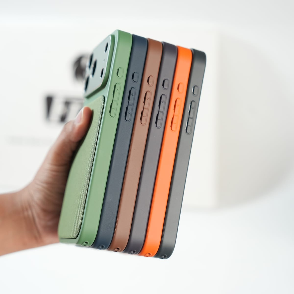 iPhone Series PU Leather Texture Case | Silicone Frame & Metal Camera Guard