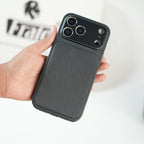 iPhone Series PU Leather Texture Case | Silicone Frame & Metal Camera Guard