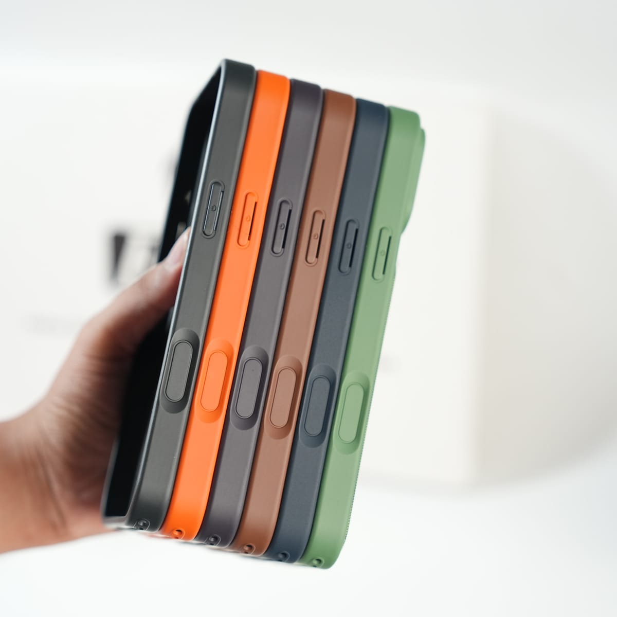 iPhone Series PU Leather Texture Case | Silicone Frame & Metal Camera Guard