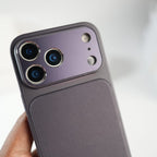iPhone Series PU Leather Texture Case | Silicone Frame & Metal Camera Guard