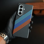 Aramid Design Hard Pc Case for Samsung Galaxy Z Fold 8 Ultra | MagSafe Cover | BlueOrangeLine