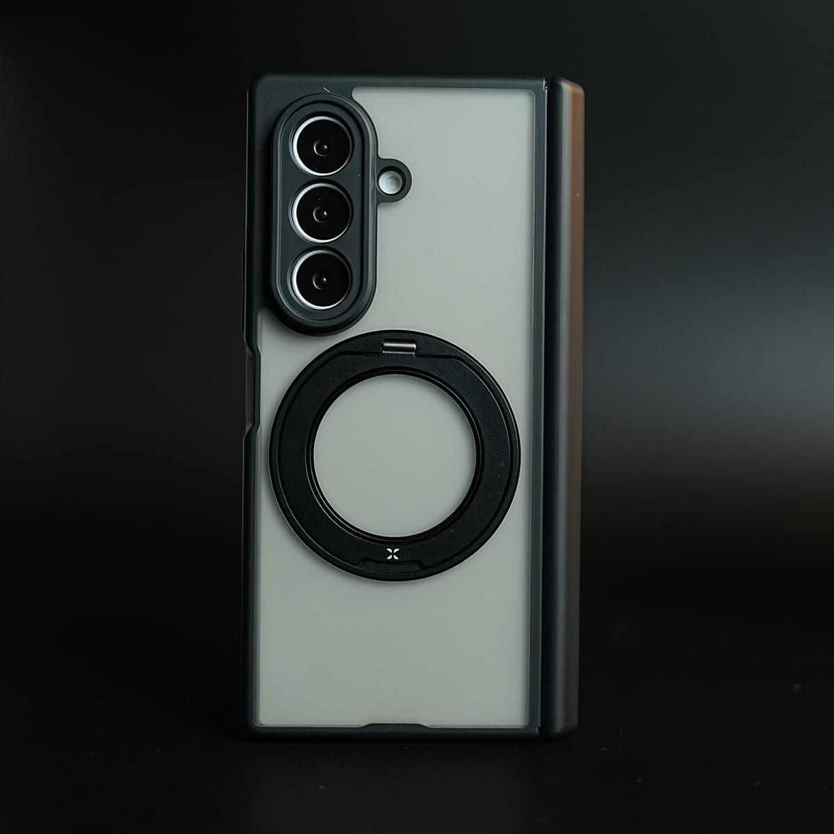 Magnetic Frosted Armor Case for Samsung Galaxy Z fold 8 Ultra | Rotating Metal Stand