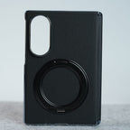 Premium Leather Texture Case For Galaxy Z Fold 8 | Foldable Ring Stand & Metal Camera Frame
