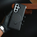 Stitched Leather Texture Case for Galaxy Z Fold 8 Ultra | Ring Stand and Front Frame