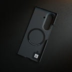 Carbon Fiber Texture Case for Samsung Galaxy Z Fold 8 Ultra | Magnetic Ring + 2 Ultra HD Tempered Glass