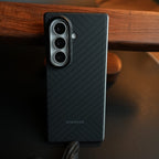 Carbon Fiber Texture Case for Samsung Galaxy Z Fold 8 Ultra | Magnetic Ring + 2 Ultra HD Tempered Glass