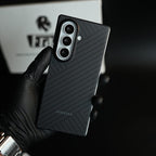 Carbon Fiber Texture Case for Samsung Galaxy Z Fold 8 Ultra | Magnetic Ring + 2 Ultra HD Tempered Glass