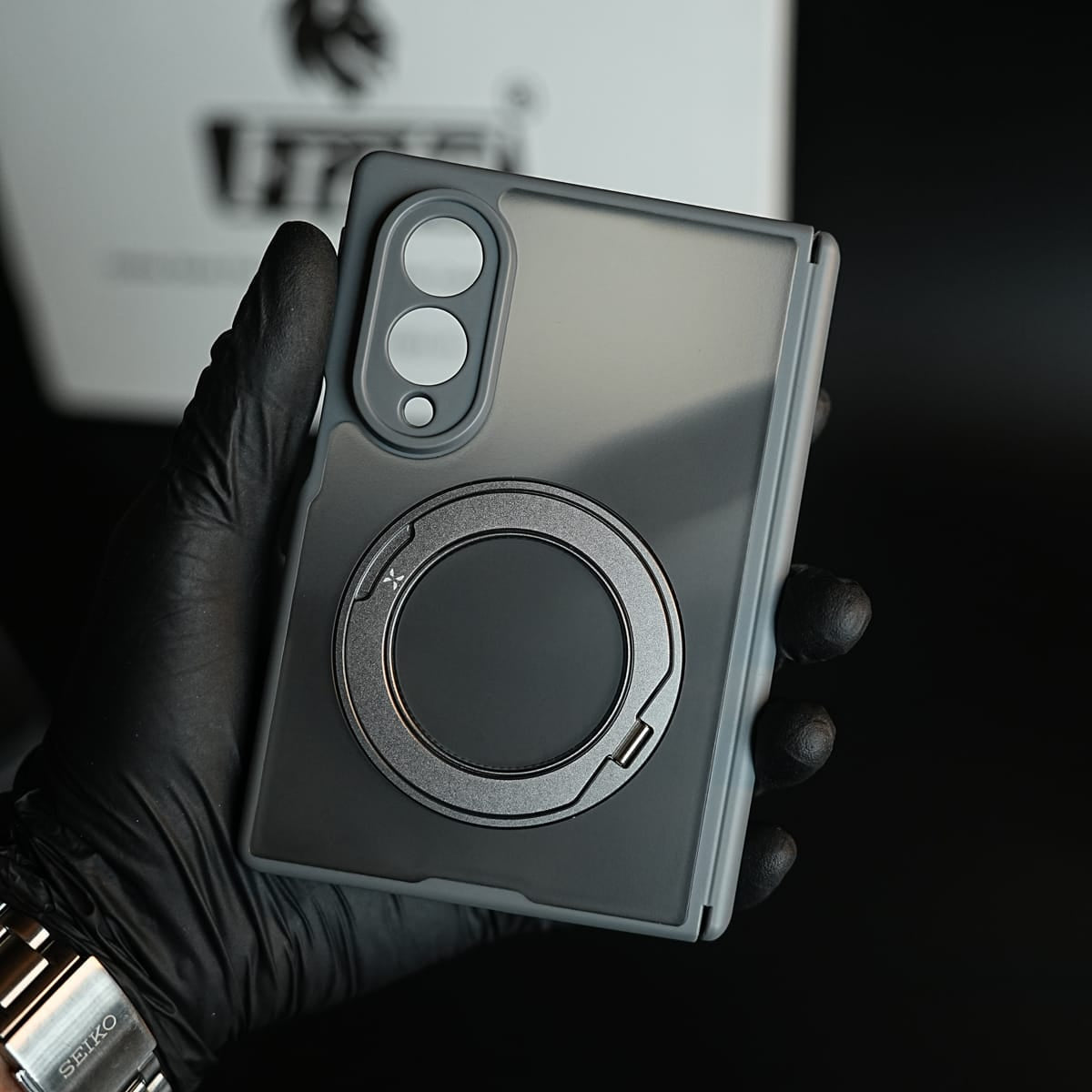 Magnetic Frosted Armor Case for Samsung Galaxy Z fold 8 | Rotating Metal Stand