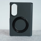 Premium Leather Texture Case For Galaxy Z Fold 8 | Foldable Ring Stand & Metal Camera Frame