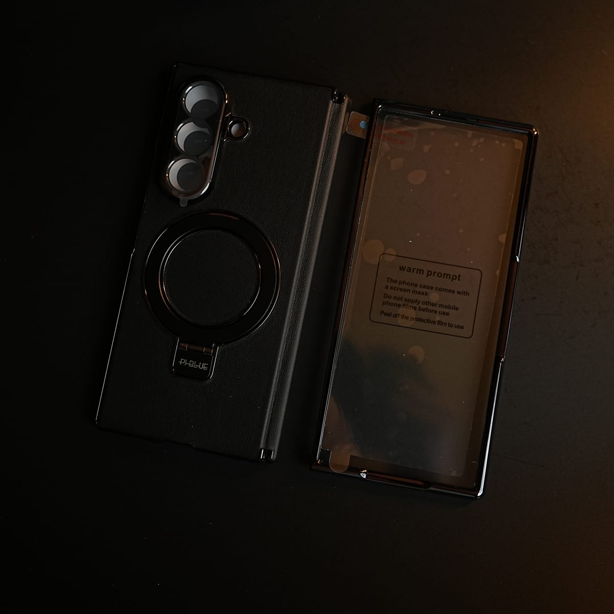 Leather Texture Case for Samsung Galaxy Z Fold 8 Ultra | Ring Stand & Screen Protector
