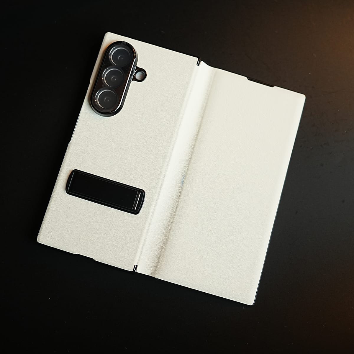 Leather Texture Full Cover Case for Galaxy Z Fold 8 Ultra | Built-In Metal Stand