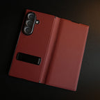 Leather Texture Full Cover Case for Galaxy Z Fold 8 Ultra | Built-In Metal Stand