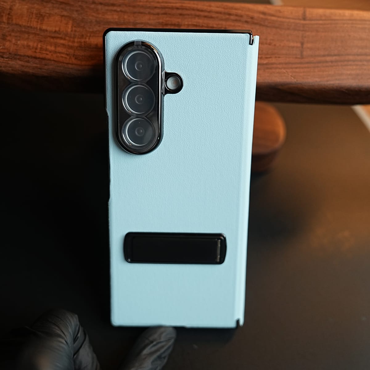 Leather Texture Full Cover Case for Galaxy Z Fold 8 Ultra | Built-In Metal Stand
