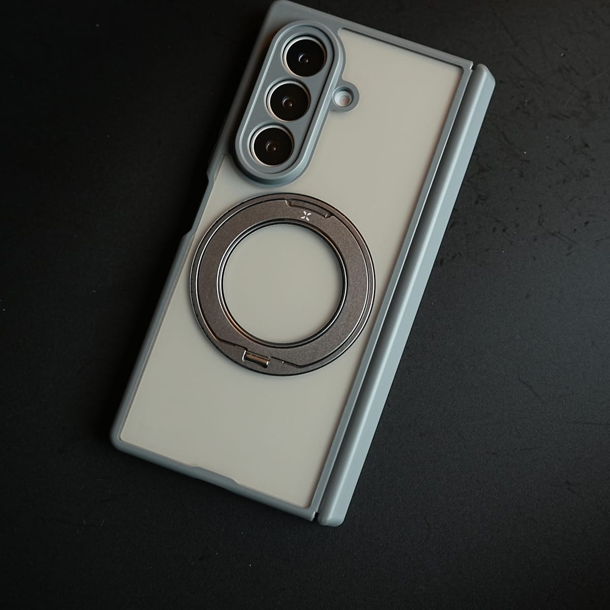 Magnetic Frosted Armor Case for Samsung Galaxy Z fold 8 Ultra | Rotating Metal Stand