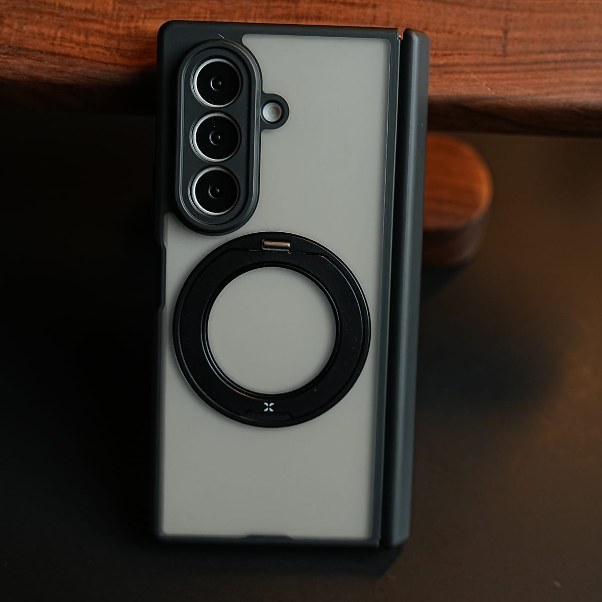 Magnetic Frosted Armor Case for Samsung Galaxy Z fold 8 Ultra | Rotating Metal Stand