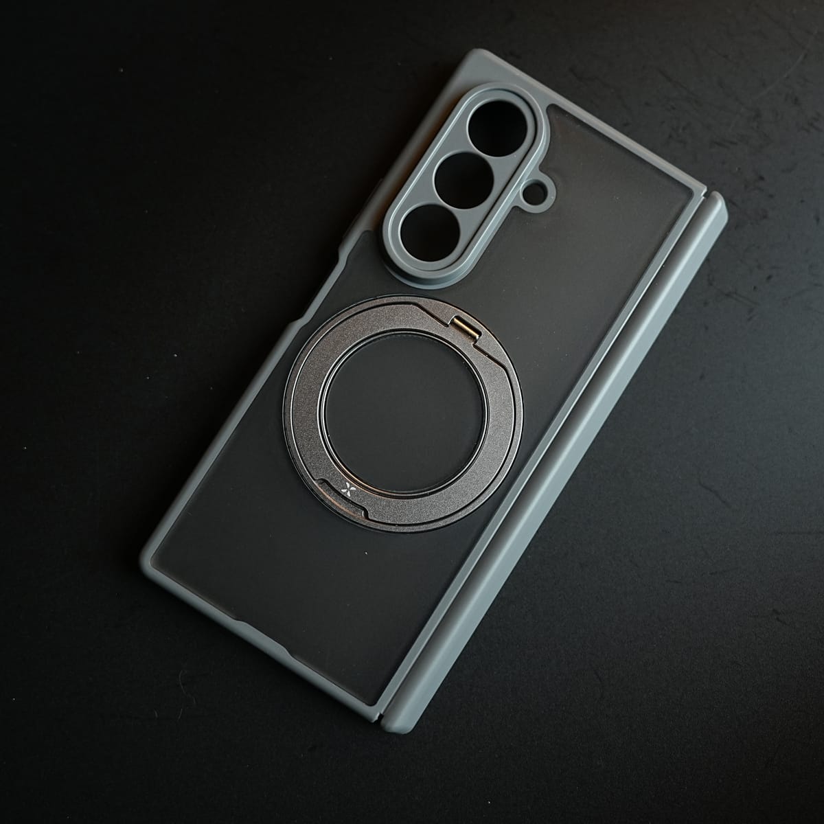 Magnetic Frosted Armor Case for Samsung Galaxy Z fold 8 Ultra | Rotating Metal Stand
