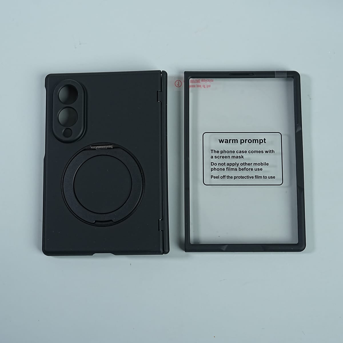 Matte Ring Stand Case For Samsung Galaxy Z Fold 8 | Built-in Screen Protector & Full Hinge Protection