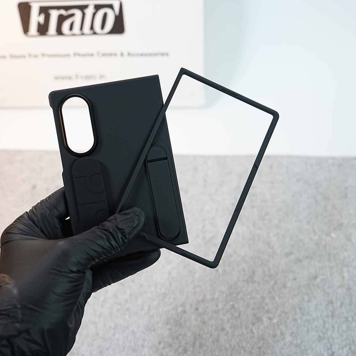 Matte Silicone Wrist Strap Case For Samsung Galaxy Z Fold 8 | Built in Kick Stand