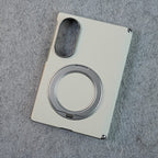 Premium Leather Texture Case For Galaxy Z Fold 8 | Foldable Ring Stand & Metal Camera Frame