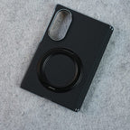 Premium Leather Texture Case For Galaxy Z Fold 8 | Foldable Ring Stand & Metal Camera Frame