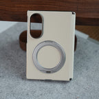 Premium Leather Texture Case For Galaxy Z Fold 8 | Foldable Ring Stand & Metal Camera Frame