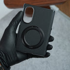 Premium Leather Texture Case For Galaxy Z Fold 8 | Foldable Ring Stand & Metal Camera Frame