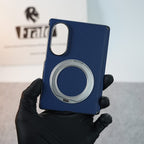 Premium Leather Texture Case For Galaxy Z Fold 8 | Foldable Ring Stand & Metal Camera Frame
