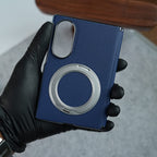 Premium Leather Texture Case For Galaxy Z Fold 8 | Foldable Ring Stand & Metal Camera Frame