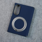 Premium Leather Texture Case For Galaxy Z Fold 8 | Foldable Ring Stand & Metal Camera Frame