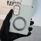 Premium Leather Texture Case For Galaxy Z Fold 8 | Foldable Ring Stand & Metal Camera Frame
