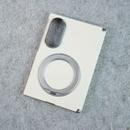 Premium Leather Texture Case For Galaxy Z Fold 8 | Foldable Ring Stand & Metal Camera Frame