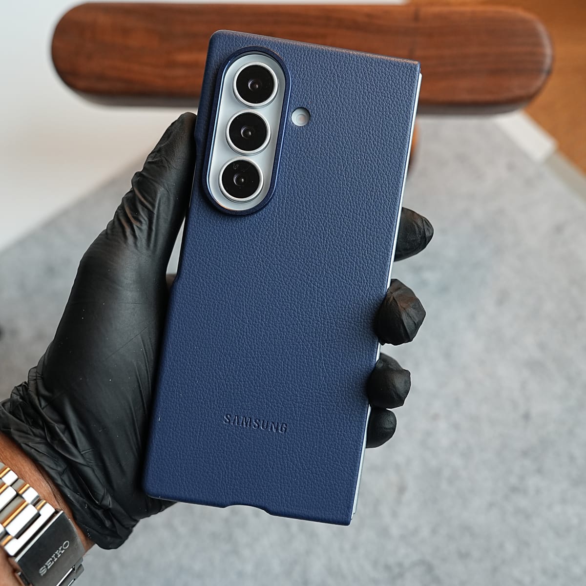 Premium Leather Texture Protective Case For Galaxy Z Fold 8 Ultra | Front Frame & Raised Camera Frame
