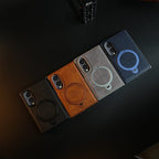 Stitched Leather Texture Case for Galaxy Z Fold 8 | Ring Stand and Front Frame