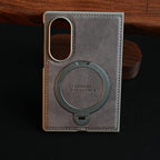 Stitched Leather Texture Case for Galaxy Z Fold 8 | Ring Stand and Front Frame