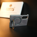 Stitched Leather Texture Case for Galaxy Z Fold 8 | Ring Stand and Front Frame
