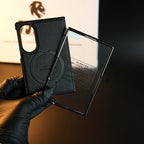 Stitched Leather Texture Case for Galaxy Z Fold 8 | Ring Stand and Front Frame