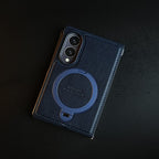 Stitched Leather Texture Case for Galaxy Z Fold 8 | Ring Stand and Front Frame