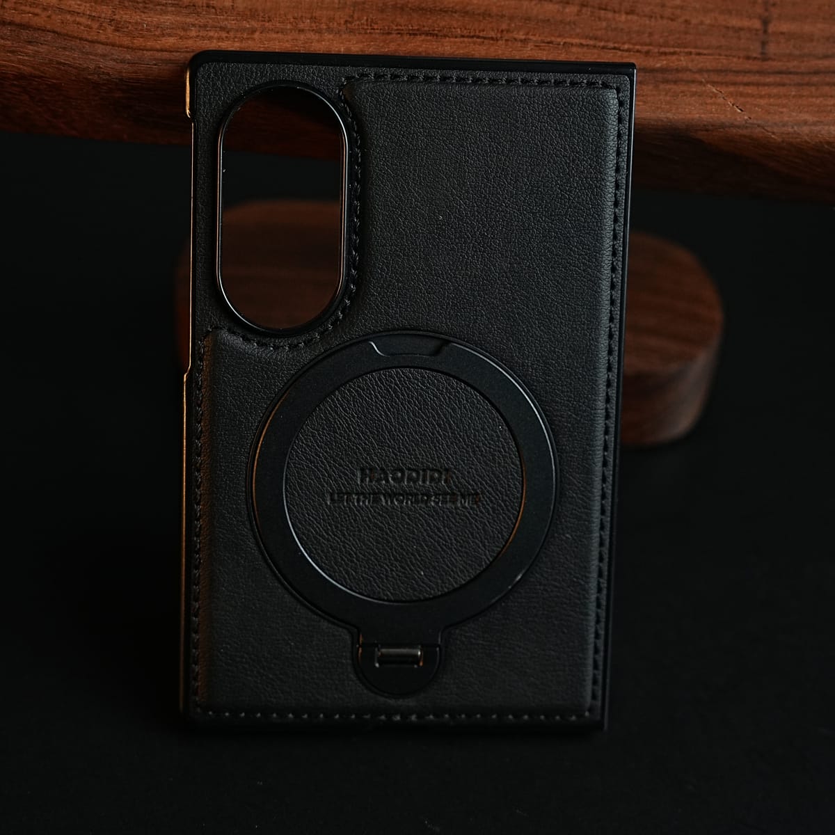 Stitched Leather Texture Case for Galaxy Z Fold 8 | Ring Stand and Front Frame