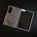 Stitched Leather Texture Case for Galaxy Z Fold 8 | Ring Stand and Front Frame