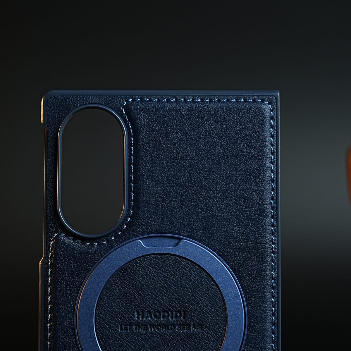 Stitched Leather Texture Case for Galaxy Z Fold 8 | Ring Stand and Front Frame